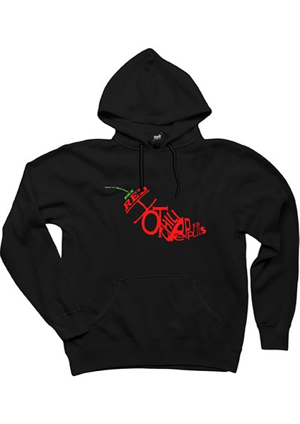 Red Hot Chili Peppers Siyah Kapşonlu Sweatshirt Hoodie