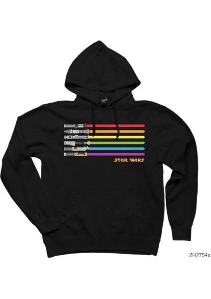 Star Wars Sword Siyah Kapşonlu Sweatshirt Hoodie