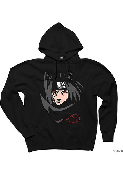 Naruto Uchiha Itachi Siyah Kapşonlu Sweatshirt Hoodie