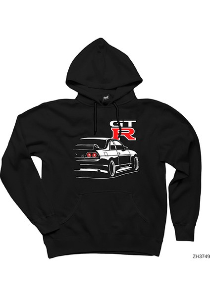 Nissan Skyline Gt-R R33 Siyah Kapşonlu Sweatshirt Hoodie