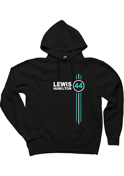 F1 Lewis Hamilton 44 Siyah Kapşonlu Sweatshirt Hoodie