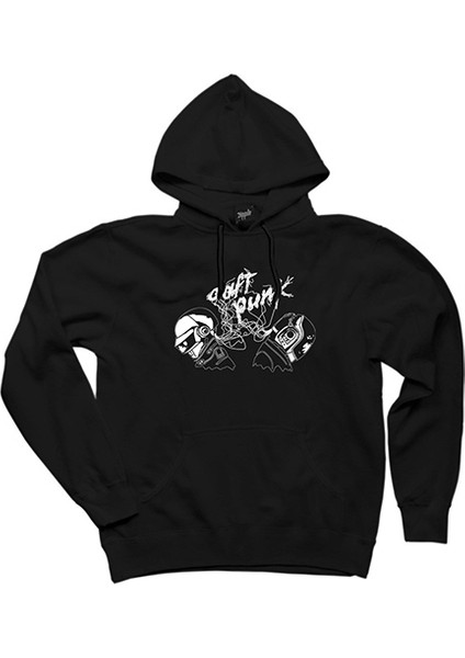 Daft Punk Ropes Siyah Kapşonlu Sweatshirt Hoodie