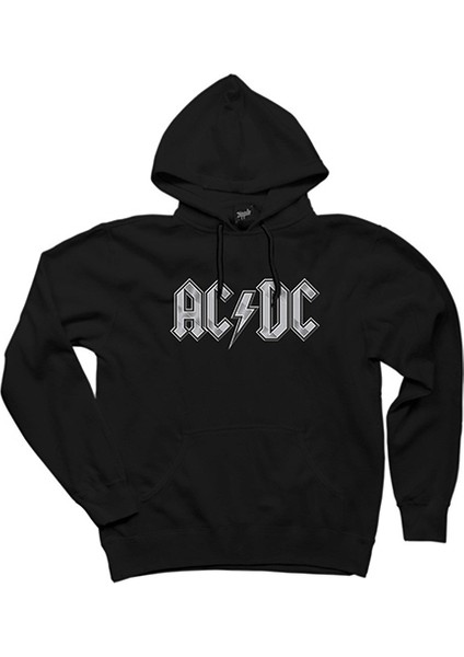 Ac Dc Logo Classic Siyah Kapşonlu Sweatshirt Hoodie