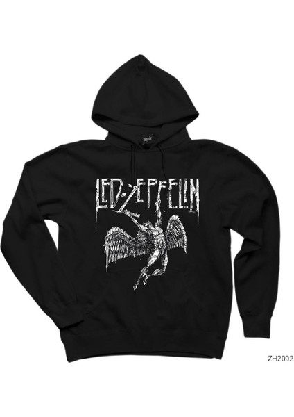 LED Zeppelin Failing Angel Siyah Kapşonlu Sweatshirt Hoodie