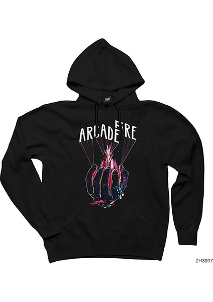 Arcade Fire Hand Siyah Kapşonlu Sweatshirt Hoodie