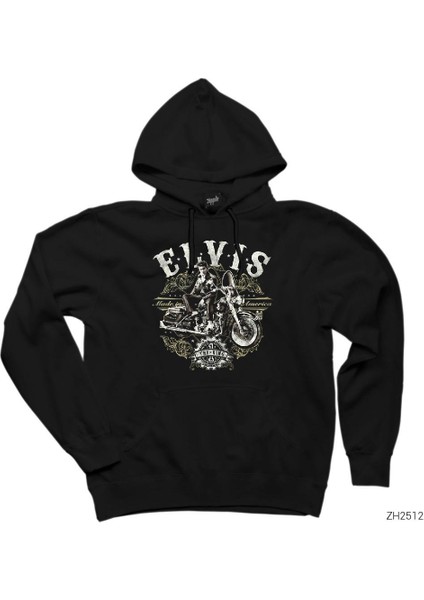 Elvis Made In America Siyah Kapşonlu Sweatshirt Hoodie