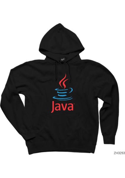 Java Logo Siyah Kapşonlu Sweatshirt Hoodie