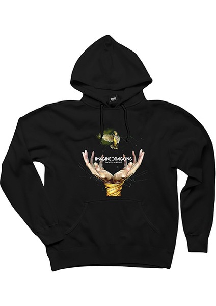 Imagine Dragons Smoke Mirrors Siyah Kapşonlu Sweatshirt Hoodie