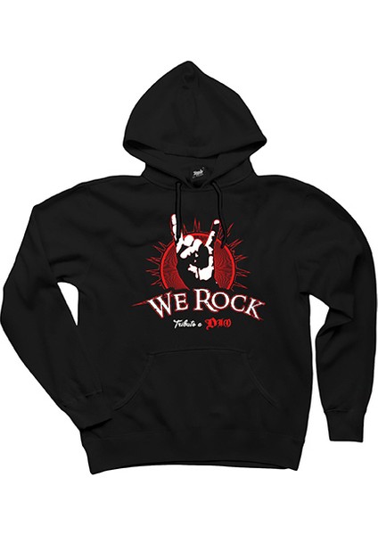 Dio We Rock Siyah Kapşonlu Sweatshirt Hoodie