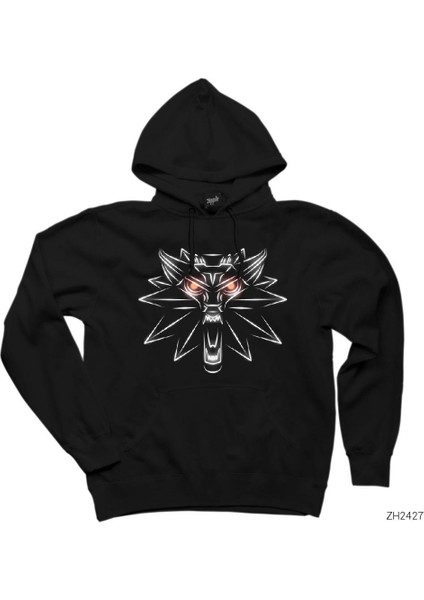 The Witcher Light Wolf Siyah Kapşonlu Sweatshirt Hoodie