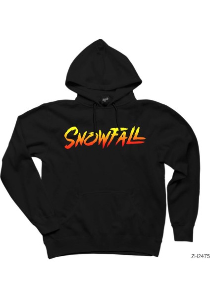 Snowfall Logo Siyah Kapşonlu Sweatshirt Hoodie