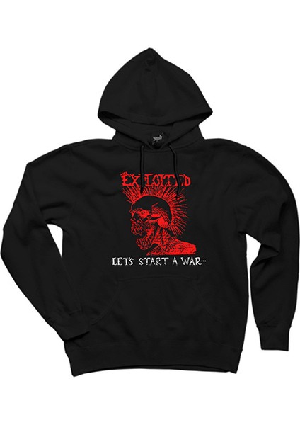 The Exploited Let's Start A War Siyah Kapşonlu Sweatshirt Hoodie