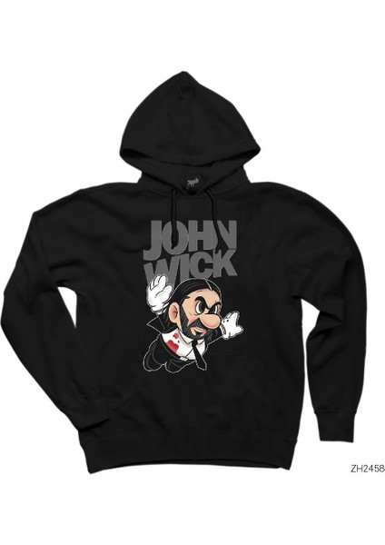 John Wick Fly Siyah Kapşonlu Sweatshirt Hoodie
