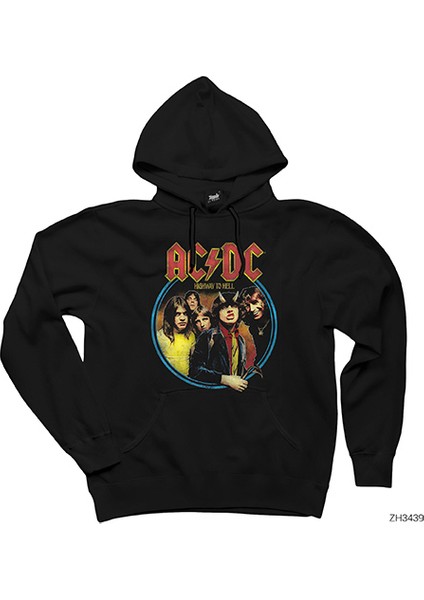 Ac Dc Highway To Hell Siyah Kapşonlu Sweatshirt Hoodie