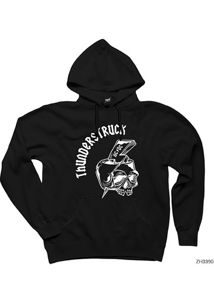 Ac Dc Thunderstuck Skull Siyah Kapşonlu Sweatshirt Hoodie