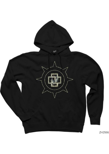 Rammstein Spike Logo Siyah Kapşonlu Sweatshirt Hoodie