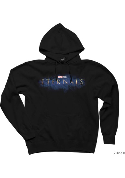 Eternals Logo Splash Siyah Kapşonlu Sweatshirt Hoodie