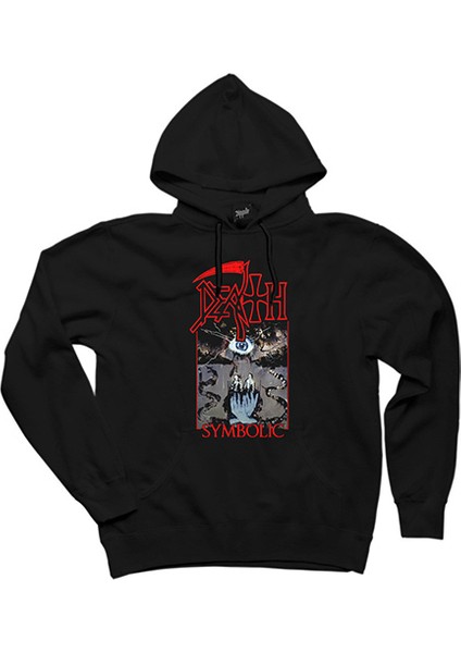 Death Symbolic Siyah Kapşonlu Sweatshirt Hoodie