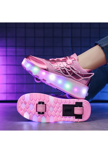 Kızlar Için LED Işıklı Paten Ayakkabıları Trend Açık Hava Spor Ayakkabıları (Yurt Dışından)