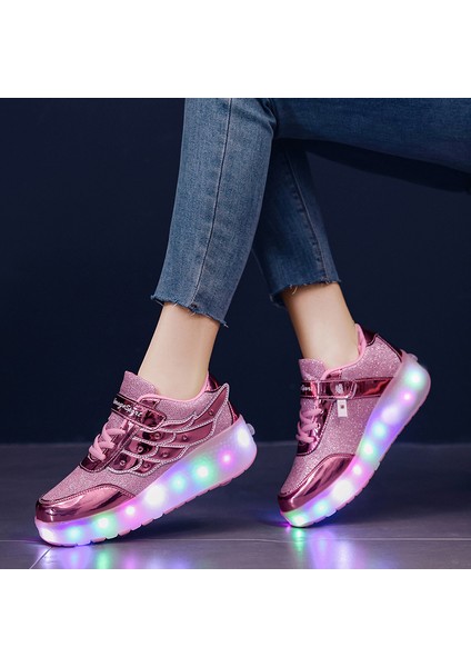 Kızlar Için LED Işıklı Paten Ayakkabıları Trend Açık Hava Spor Ayakkabıları (Yurt Dışından)