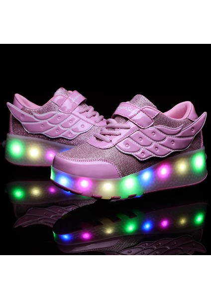 Kızlar Için LED Işıklı Paten Ayakkabıları Trend Açık Hava Spor Ayakkabıları (Yurt Dışından)