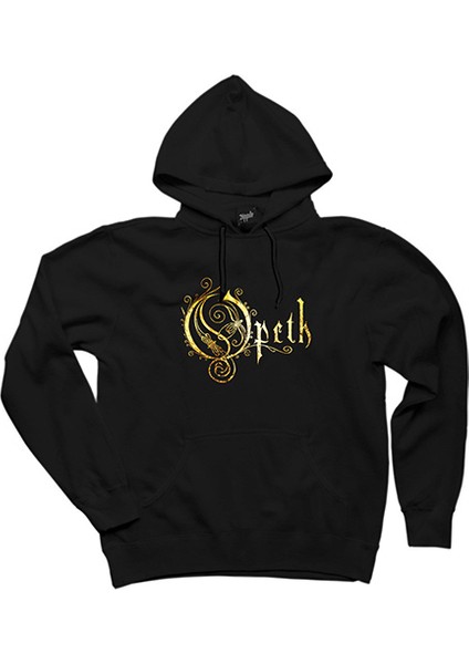 Opeth Logo Classic Siyah Kapşonlu Sweatshirt Hoodie