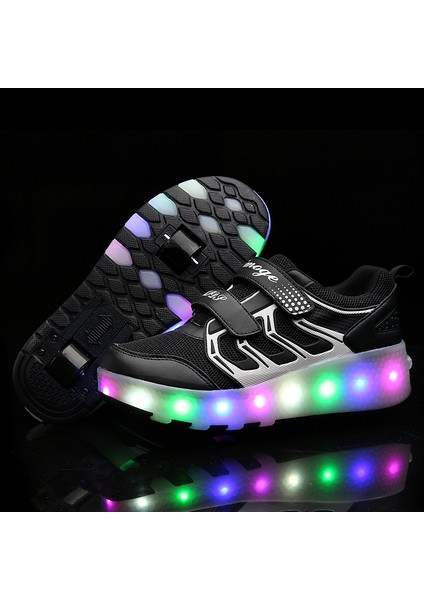 Kızlar Için LED Işıklı Paten Ayakkabıları Trend Açık Hava Spor Ayakkabıları (Yurt Dışından)