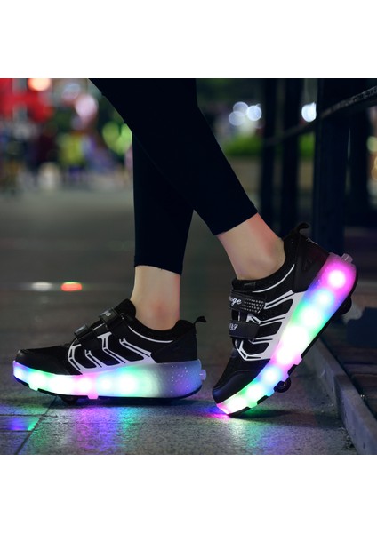 Kızlar Için LED Işıklı Paten Ayakkabıları Trend Açık Hava Spor Ayakkabıları (Yurt Dışından)