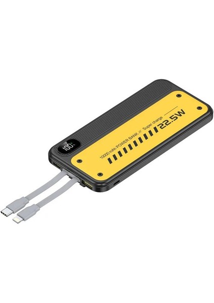 10.000 Mah Dijital Göstergeli Dahili Çoklu Kablolu Taşınabilir Powerbank YKP732