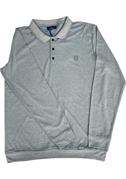 Erkek Normal Beden Polo Yaka Patlı Triko Yakalı Sol Göğüs Nakış Detaylı Sweatshırt fırsatları