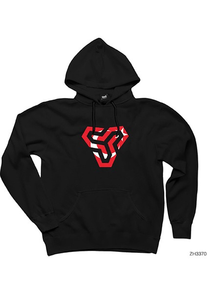 Space Soliders Turkish Flag Siyah Kapşonlu Sweatshirt Hoodie