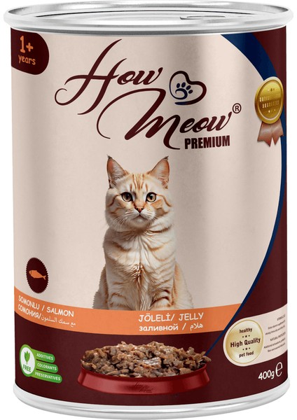 12 Adet Pate Yetişkin Kedi Yaş Maması Somonlu 400 gr