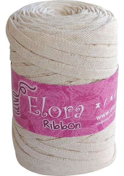 Krem Ribbon Örgü Ipi