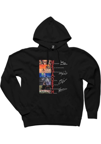 Megadeth Albums Cover Siyah Kapşonlu Sweatshirt Hoodie