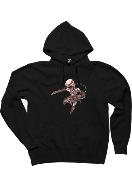 God Of War Kratos Cartoon Siyah Kapşonlu Sweatshirt Hoodie