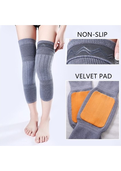 Koyu Gri-Kadife Xxl 2 Adet Kış Sıcak Yün Kaşmir Bacak Isıtıcıları Kollu Kalın Polar Astarlı Diz Pedleri Brace Destek Koruma Koruyucu Uzun Termal Sararlar (Yurt Dışından) fiyatları