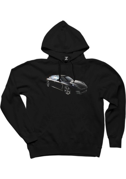 Porsche Panamera Siyah Kapşonlu Sweatshirt Hoodie