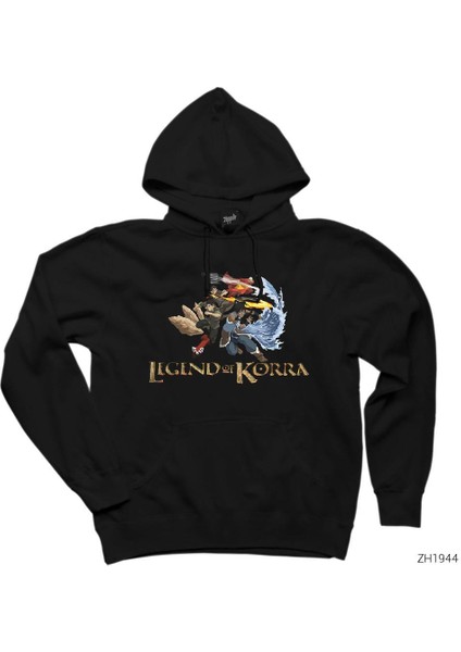 Avatar Legend Of Korra Siyah Kapşonlu Sweatshirt Hoodie