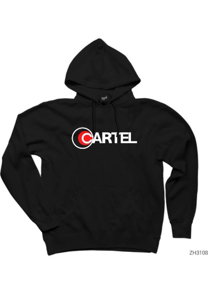 Cartel Siyah Kapşonlu Sweatshirt Hoodie