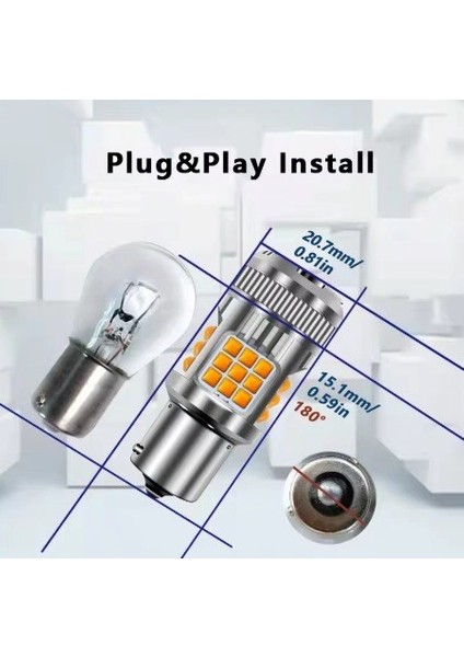 Oto LED Sinyal Ampulü 144 LED Turuncu Tak Kullan Ürün indirimleri