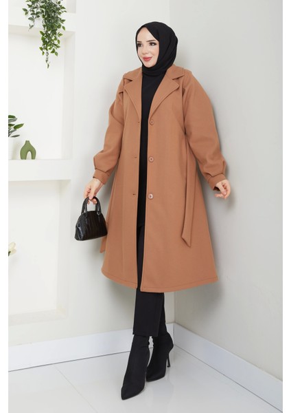 Kruvaze Yaka Balon Kol Kaşe Kaban fiyatları