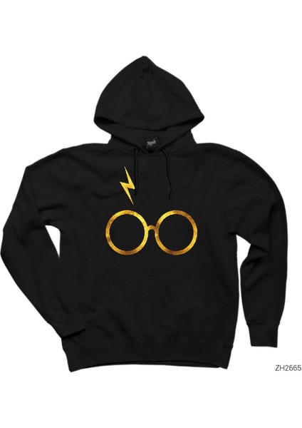 Harry Potter Glasses 3 Siyah Kapşonlu Sweatshirt Hoodie