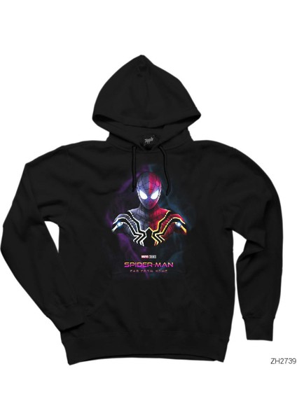 Spiderman Far From Home Siyah Kapşonlu Sweatshirt Hoodie