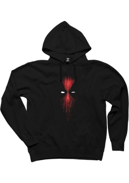 Deadpool Mask Siyah Kapşonlu Sweatshirt Hoodie