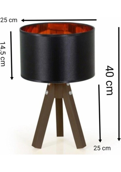 2 Adet Siyah Kumaş Içi Gold Renkli Mdf Abajur fiyatları