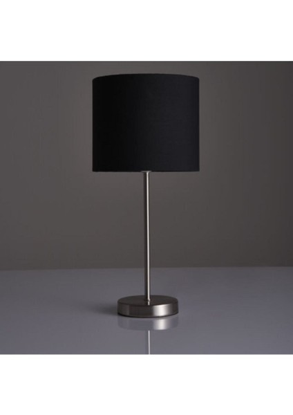 Siyah Kumaş Krom Kaplama Orta Boy Abajur