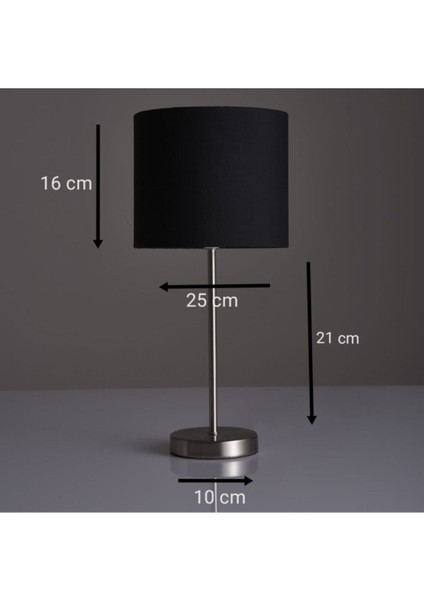 Siyah Kumaş Krom Kaplama Orta Boy Abajur fiyatları