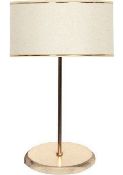 2 Adet Gold Kaplama Sarı Şeritli Masa Abajuru Yatak Başı Abajuru Krem Renk fiyatları