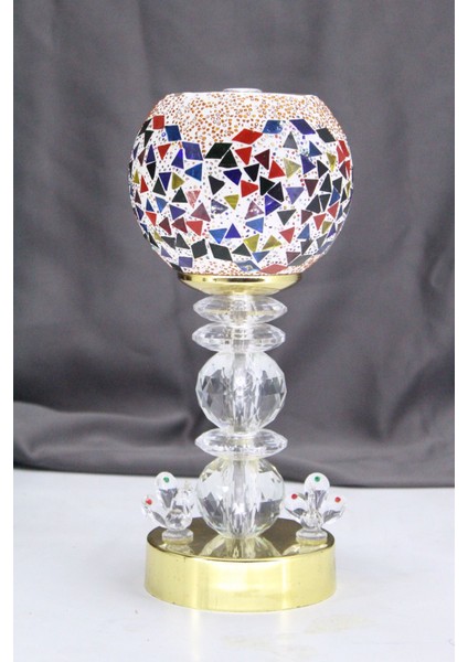 Kristal Taşlı Masa Abajuru Gece Lambası Yatak Başı Lambası