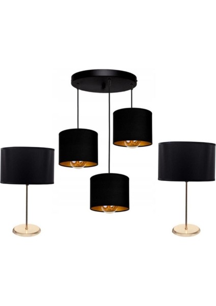 Konsep Salon Seti 2 Adet Abajur 1 Adet Avize